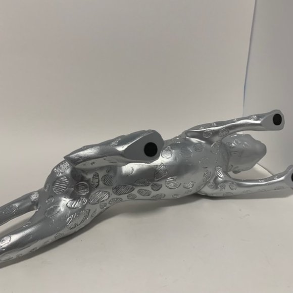 Studio 55D Prowling 23 1/2" Wide Silver Mirror Leopard Table Sculpture - Picture 6 of 6